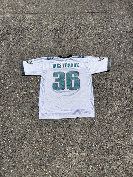 Vintage Philadelphia Eagles Brian Westbrook #36 White Away Jersey (2000s Reebok)