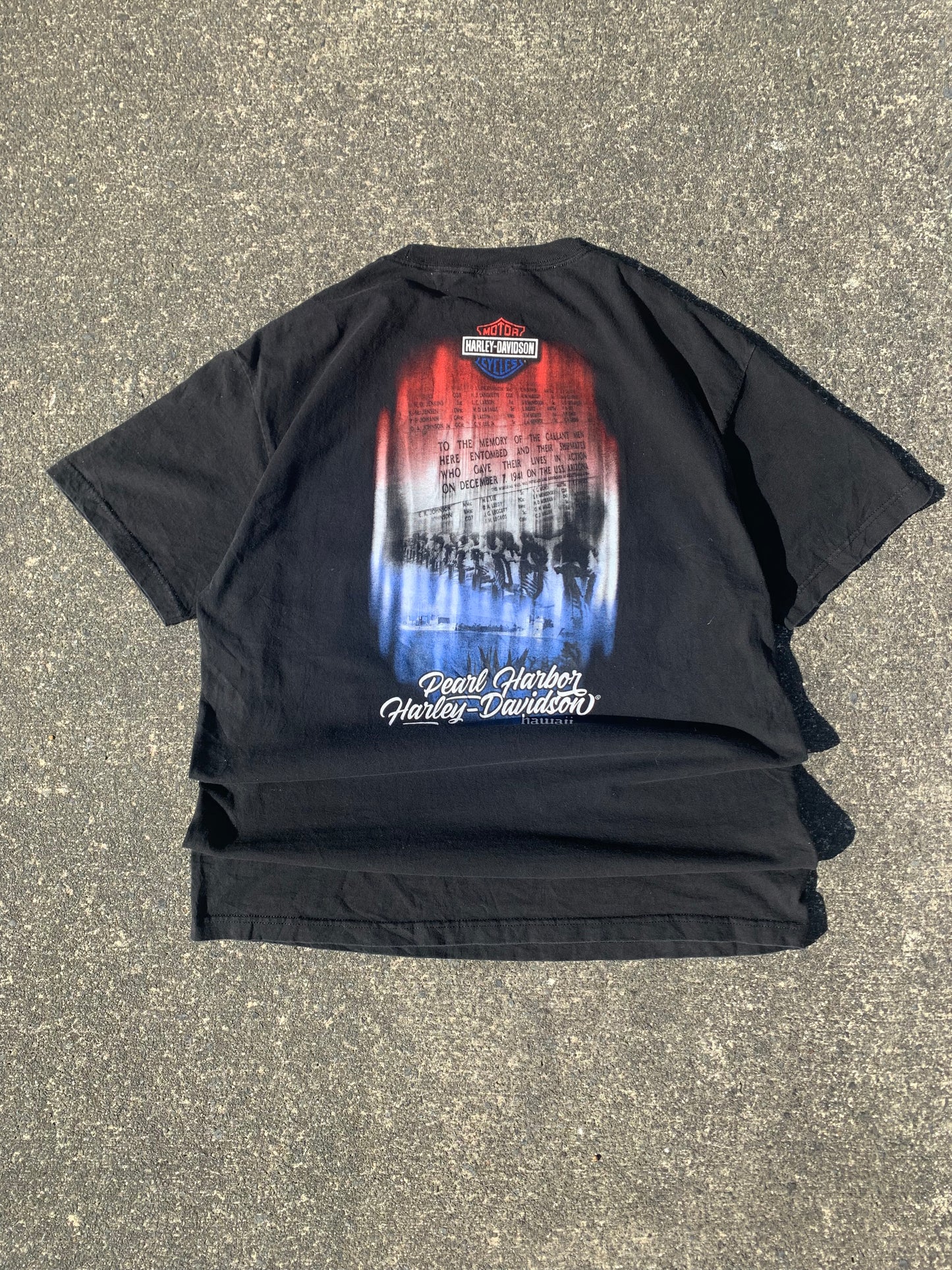 Vintage Harley-Davidson Pearl Harbor USS Arizona Memorial T-Shirt