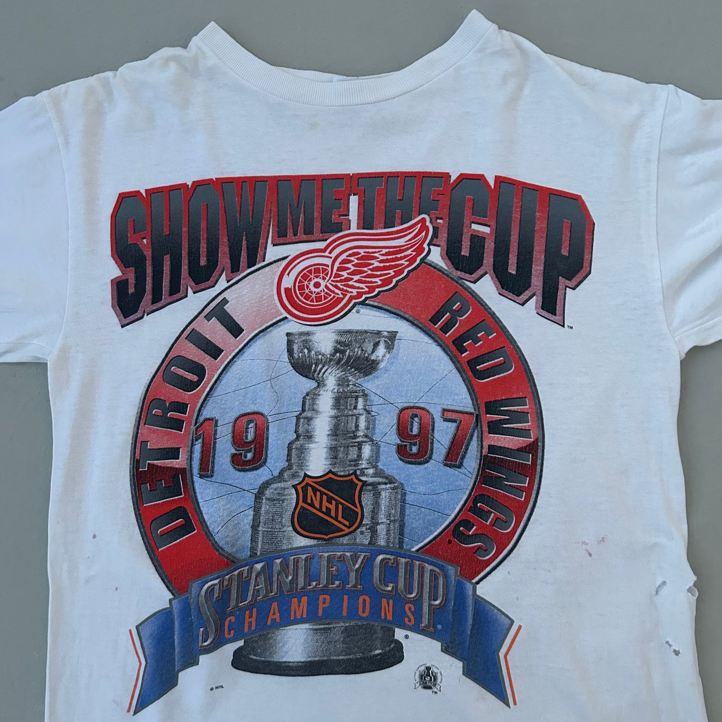 90's White Detroit Red Wings Shirt - Y14-16
