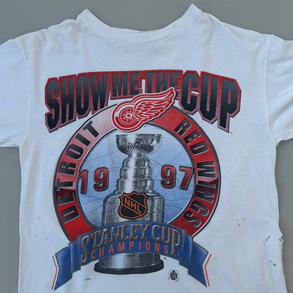 90's White Detroit Red Wings Shirt - Y14-16