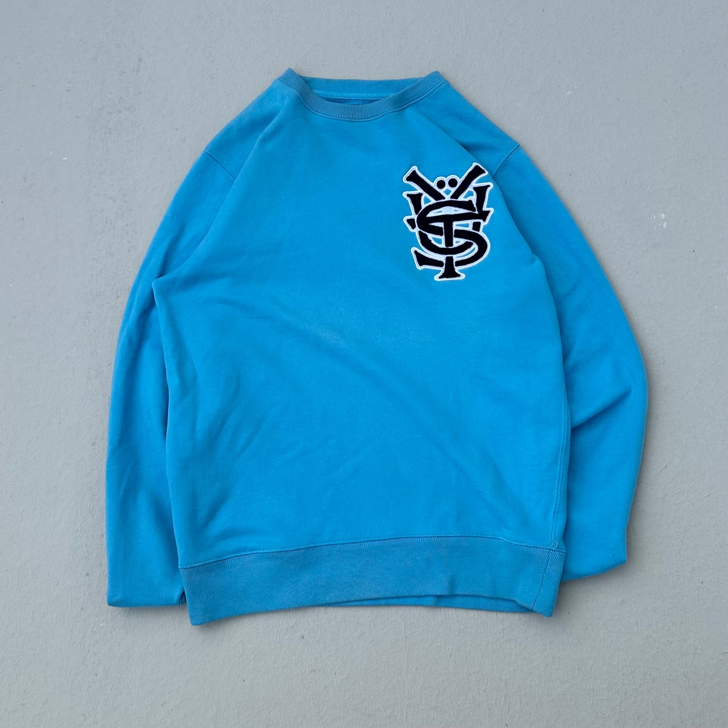 2010's Blue Stüssy Crewneck Hoodie - M