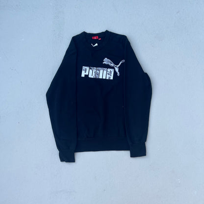 2010s Black Puma Graphic Logo Crewneck Sweatshirt - L