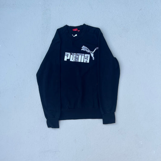 2010s Black Puma Graphic Logo Crewneck Sweatshirt - L