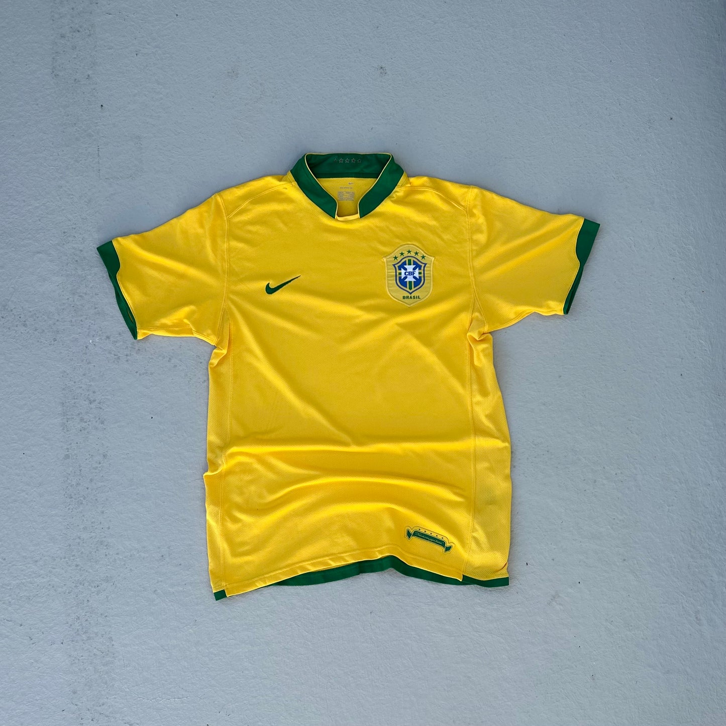 2006 Brazil Yellow Nike Home Shirt - M