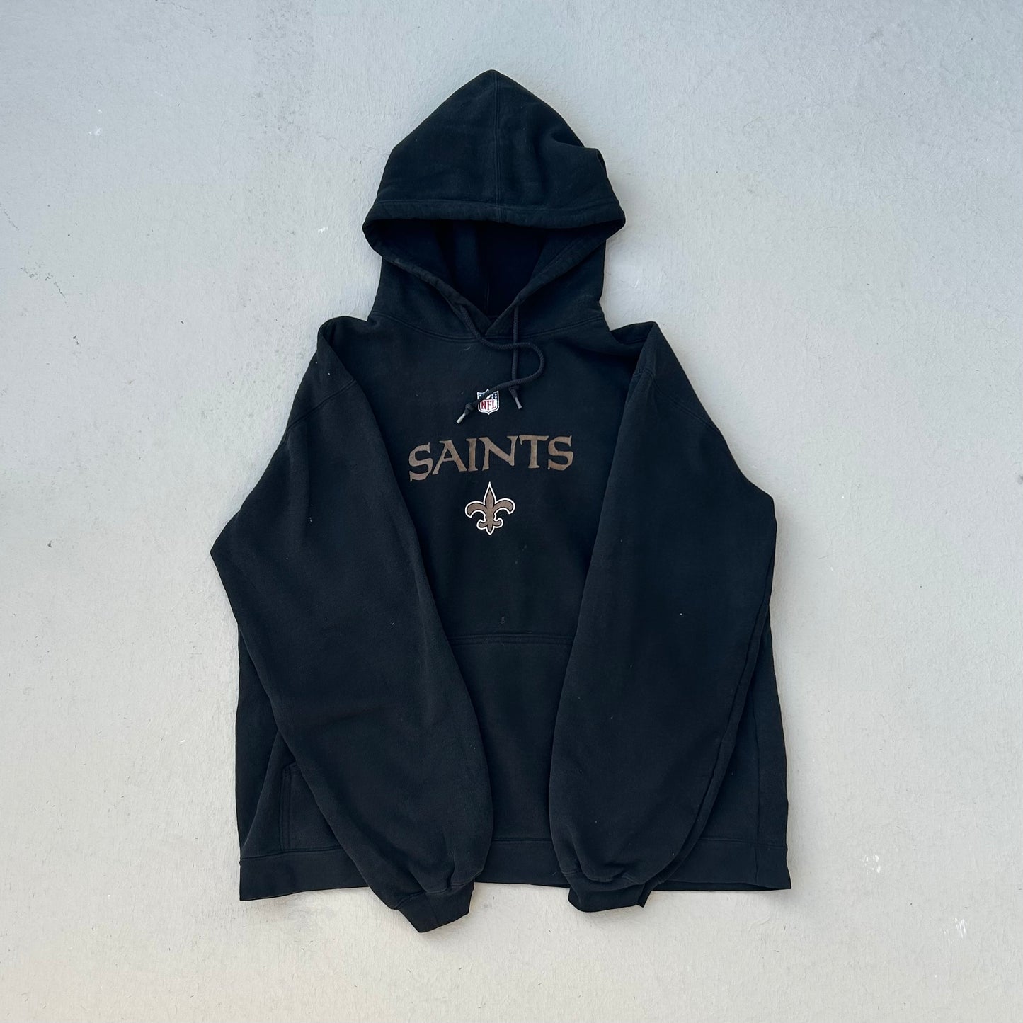 90s Black Reebok New Orleans Saints Hoodie
