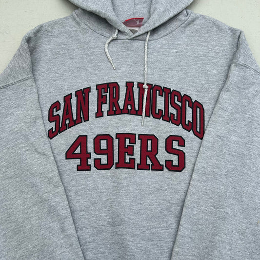 90s Grey NFL San Francisco 49ers Hoodie - L