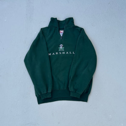 90's Green Marshall College Quarter Zip - M