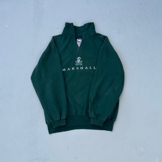 90's Green Marshall College Quarter Zip - M