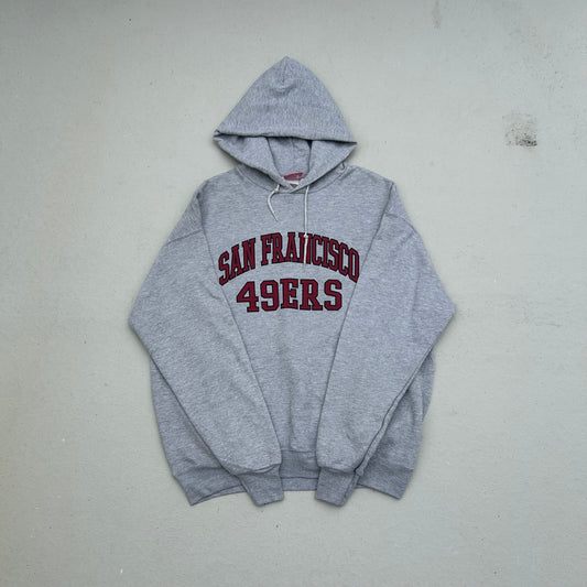 90s Grey NFL San Francisco 49ers Hoodie - L