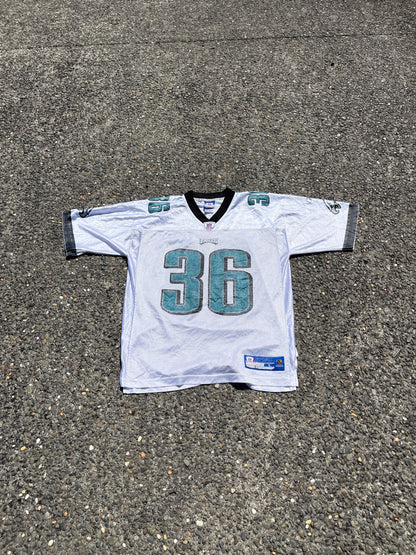 Vintage Philadelphia Eagles Brian Westbrook #36 White Away Jersey (2000s Reebok)