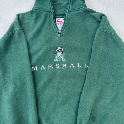 90's Green Marshall College Quarter Zip - M