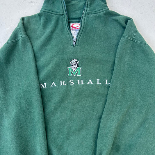 90's Green Marshall College Quarter Zip - M