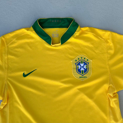 2006 Brazil Yellow Nike Home Shirt - M