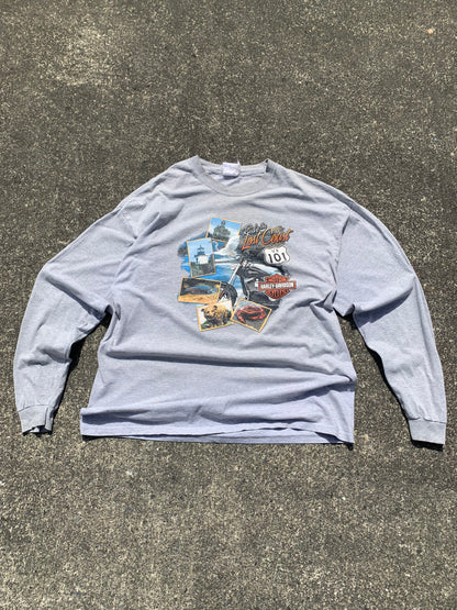 Vintage 90s Harley Davidson Redwood Run Route 50 Long Sleeve T-Shirt