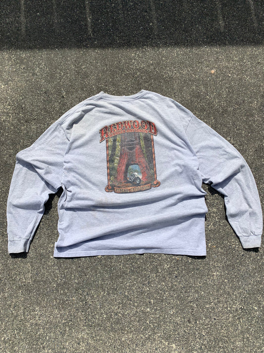 Vintage 90s Harley Davidson Redwood Run Route 50 Long Sleeve T-Shirt
